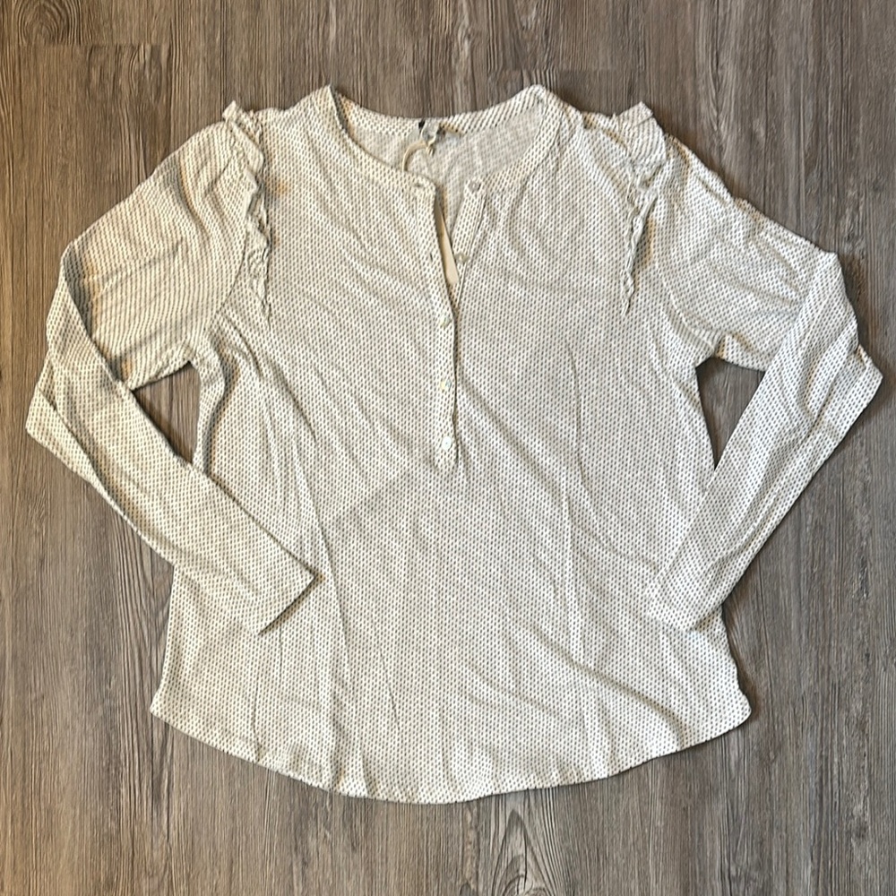 Lucky Brand Cream Textured Blouse